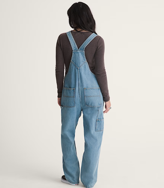 Load image into Gallery viewer, Vans Women's Chore Denim Overall Jumpsuit Light Stonewash VN000VPTTTJ
