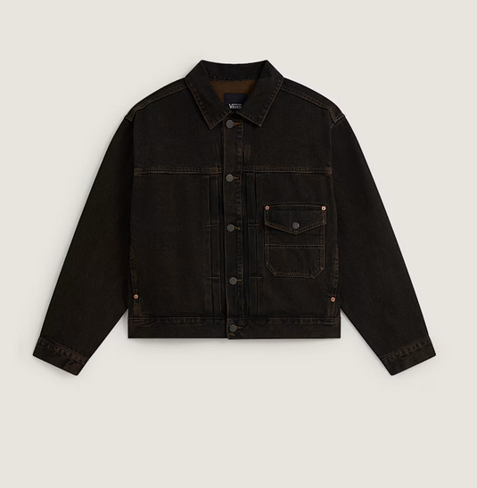 Vans Men's  Denim Trucker Jacket Black/Vintage Cocoa VN000UB4HTP