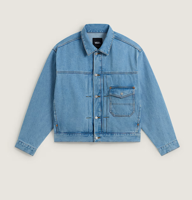 Load image into Gallery viewer, Vans Men's  Denim Trucker Jacket Light Stonewash VN000UB4TTJ
