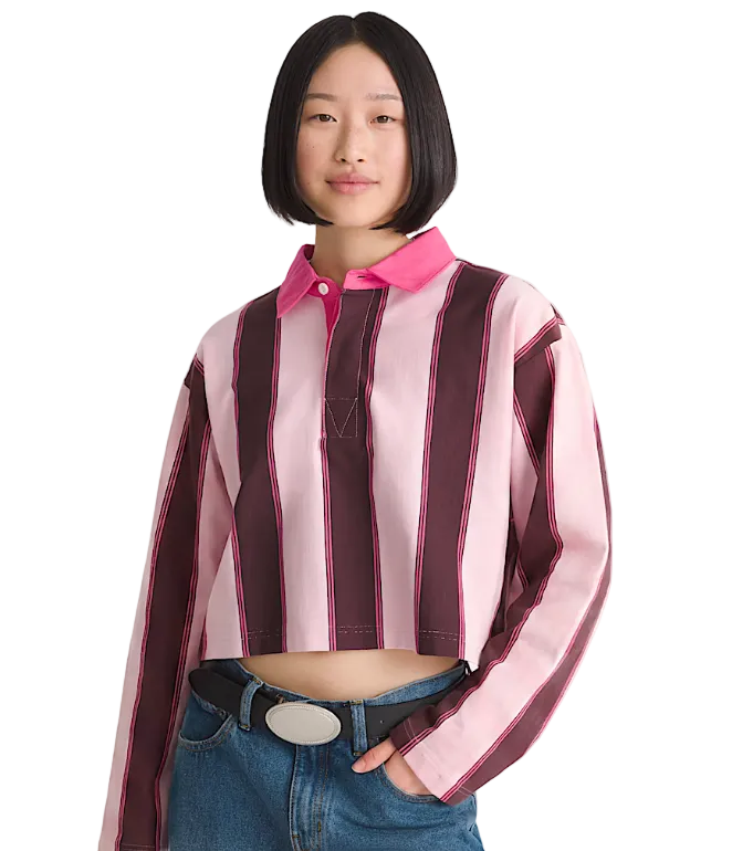 Load image into Gallery viewer, Vans Women's Becky Rugby Shirt Coral Blush VN0010D4D3X
