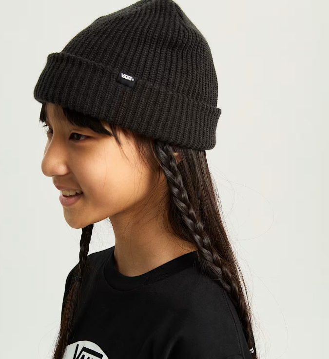 Load image into Gallery viewer, Vans Kids Core Basic Cuff Beanie Black VN000Q1GBLK
