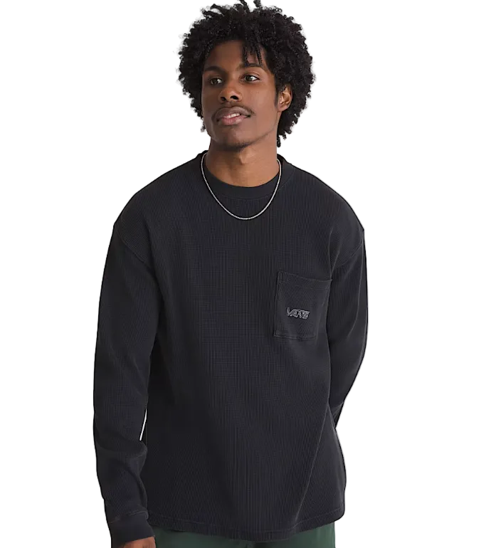 Load image into Gallery viewer, Vans Men's Core Long Sleeve Thermal Sweatshirt Black VN000XG2BLK
