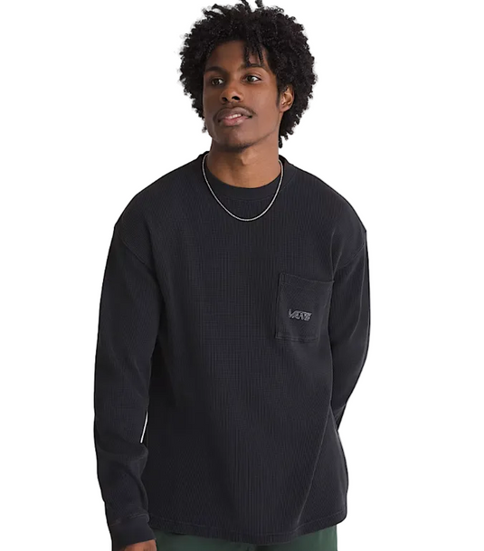 Vans Men's Core Long Sleeve Thermal Sweatshirt Black VN000XG2BLK