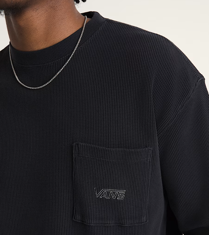 Load image into Gallery viewer, Vans Men's Core Long Sleeve Thermal Sweatshirt Black VN000XG2BLK
