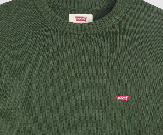 Levi's Men's Classic Housemark Crewneck Sweatshirt Green 0002E0033