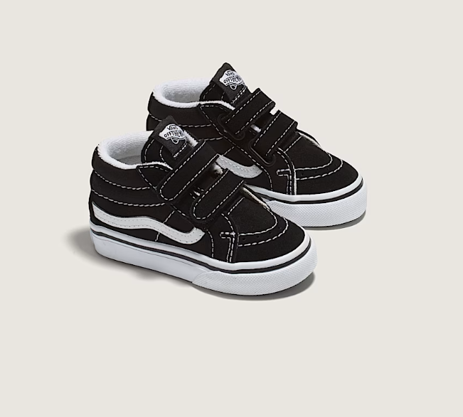 Load image into Gallery viewer, Vans Toddler Sk8-Mid Reissue V Shoes Black/True White VN00018W6BT
