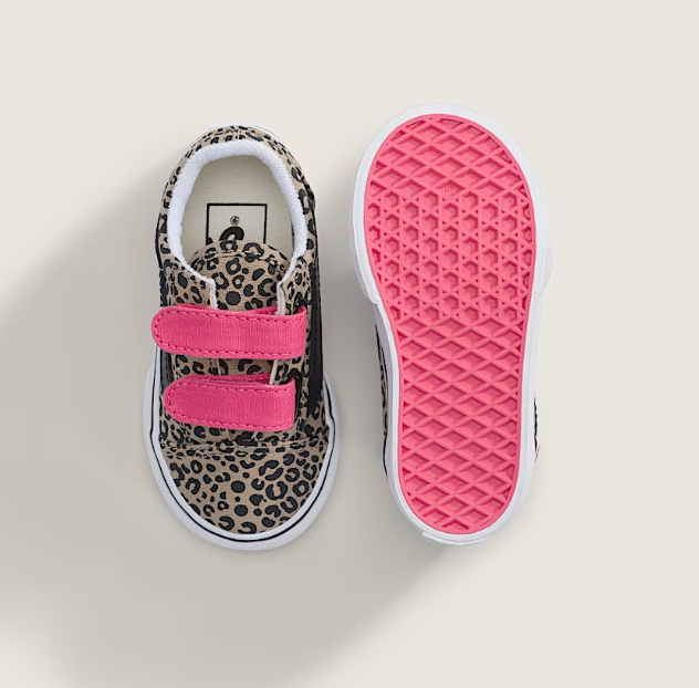 Load image into Gallery viewer, Vans Toddler Old Skool V Shoes Leopard Pop Incence/Pink Velve VN000VB2HO8
