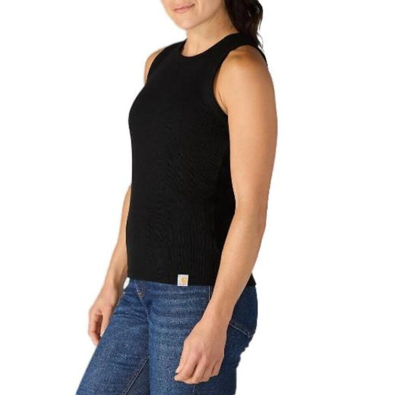 Load image into Gallery viewer, Carhartt Women's TENCEL™ Fiber Series Fitted Ribbed Tank Top Black 107481-N04
