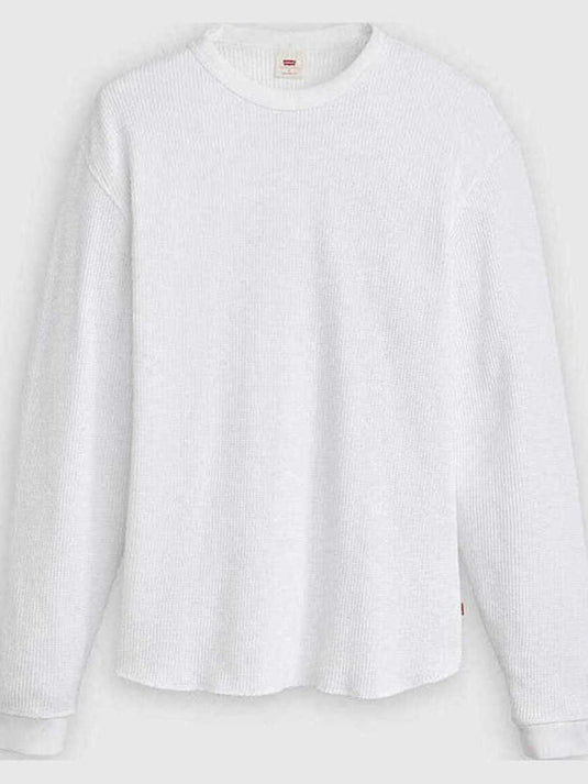 Levi's Men's Long-sleeve Relaxed Thermal Garment Dye Shirt White 009NP-0000