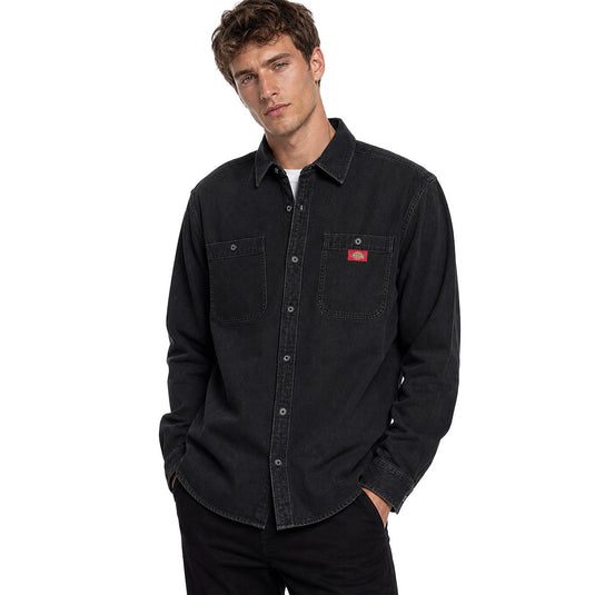 Dickies Men's Mechanic Denim Shirt Black DK0A8CJ9J79