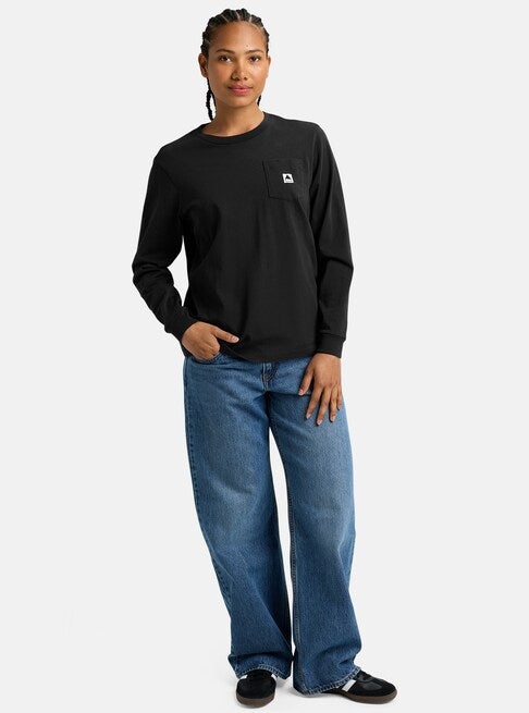 Burton Unisex Colfax Long Sleeve T-Shirt True Black 2039318A04