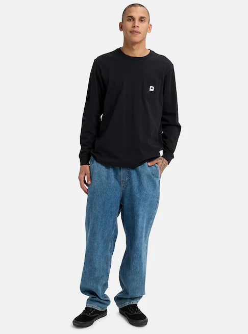 Load image into Gallery viewer, Burton Unisex Colfax Long Sleeve T-Shirt True Black 2039318A04
