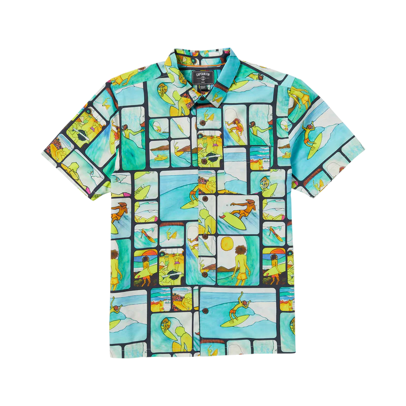 Load image into Gallery viewer, Captain Fin Men&#39;s Andy Davis Woven Short Sleeve Shirt Multi 21A0412502_MLT

