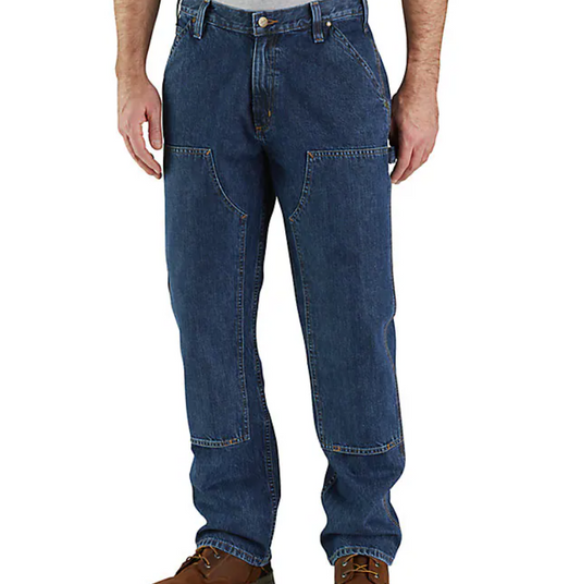 Carhartt Men's Loose Straight Double-Front Denim Dungaree Pants Canal 104944-H45