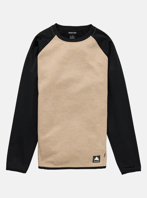 Burton Men's Crown Weatherproof Crewneck Fleece Sweatshirt Summit Taupe Heather/True Black 2202215E4M