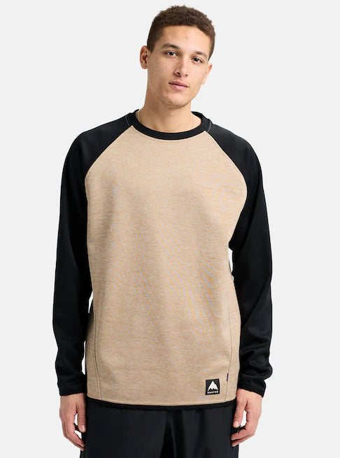 Burton Men's Crown Weatherproof Crewneck Fleece Sweatshirt Summit Taupe Heather/True Black 2202215E4M