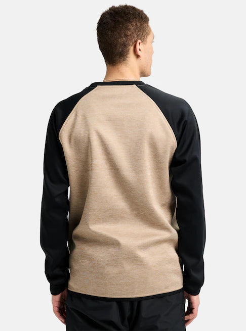 Load image into Gallery viewer, Burton Men&#39;s Crown Weatherproof Crewneck Fleece Sweatshirt Summit Taupe Heather/True Black 2202215E4M
