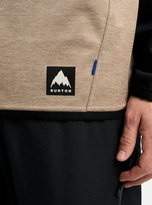 Load image into Gallery viewer, Burton Men&#39;s Crown Weatherproof Crewneck Fleece Sweatshirt Summit Taupe Heather/True Black 2202215E4M
