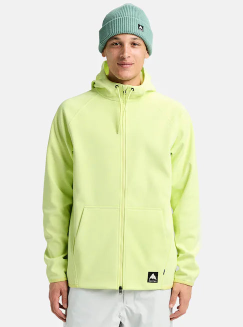 Burton Men's Crown Weatherproof Full-Zip Fleece Hoodie Glow Yellow Green 2202316E1T