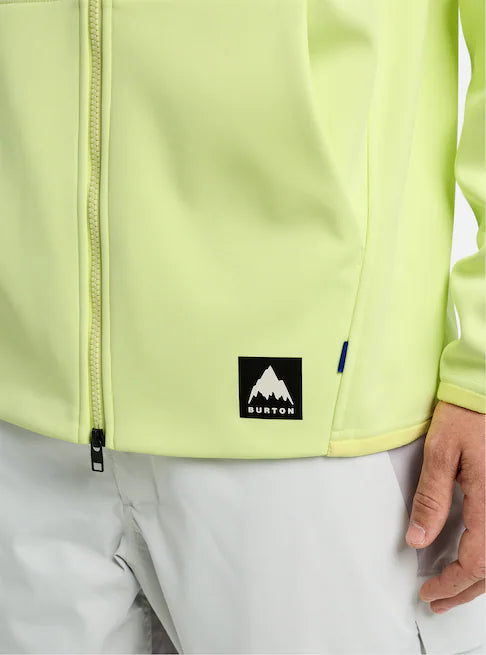 Burton Men's Crown Weatherproof Full-Zip Fleece Hoodie Glow Yellow Green 2202316E1T