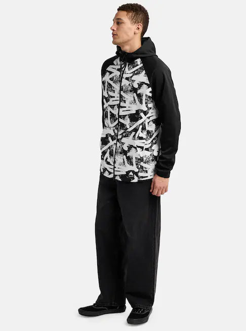 Load image into Gallery viewer, Burton Men's Crown Weatherproof Full-Zip Fleece Hoodie City Streets/True Black 2202316EU0
