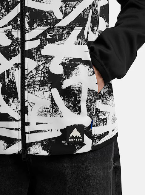 Load image into Gallery viewer, Burton Men's Crown Weatherproof Full-Zip Fleece Hoodie City Streets/True Black 2202316EU0
