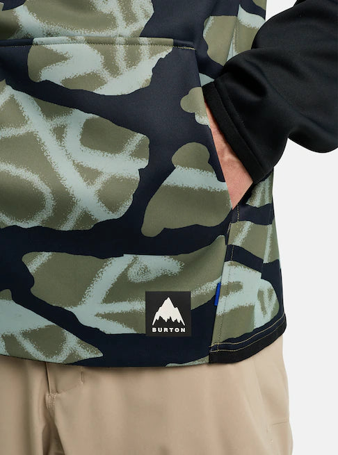 Load image into Gallery viewer, Burton Men&#39;s Crown Weatherproof Fleece Pullover Graffiti Camo/True Black 2202417EWO
