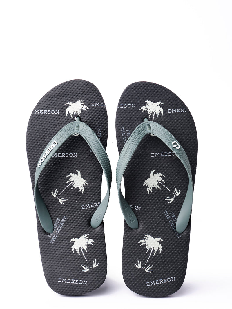 Load image into Gallery viewer, Emerson Men's Tahiti Flip Flops Black/Army Green 221.EM95.13-Pr299-Black-Army-Green
