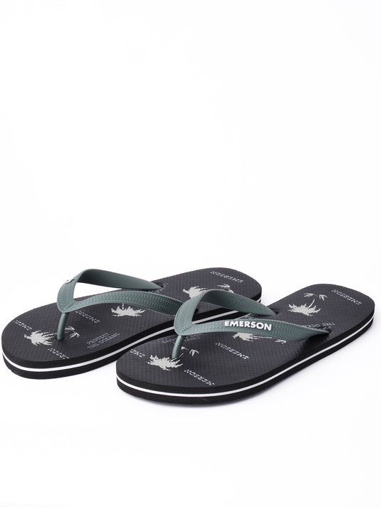 Emerson Men's Tahiti Flip Flops Black/Army Green 221.EM95.13-Pr299-Black-Army-Green