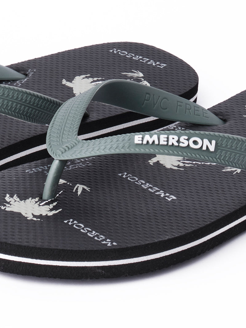 Load image into Gallery viewer, Emerson Men's Tahiti Flip Flops Black/Army Green 221.EM95.13-Pr299-Black-Army-Green
