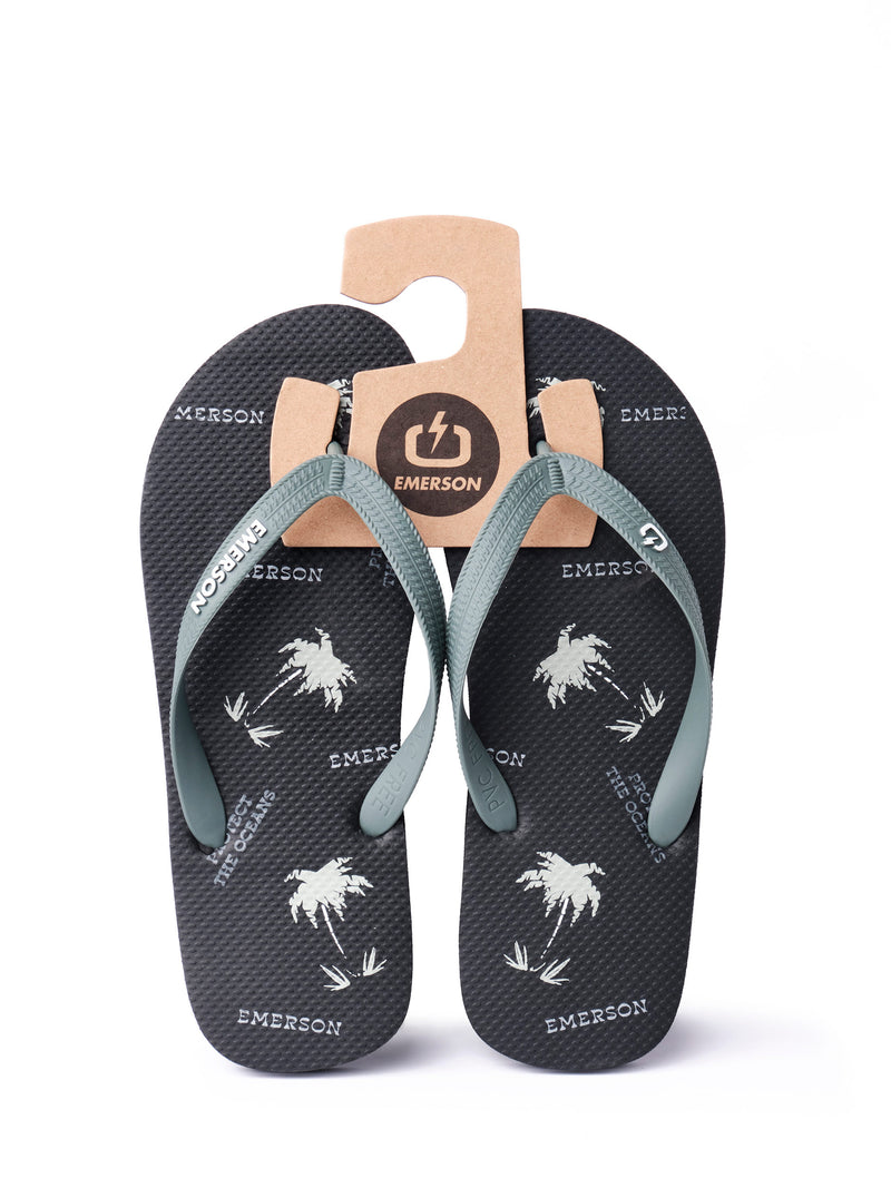 Load image into Gallery viewer, Emerson Men's Tahiti Flip Flops Black/Army Green 221.EM95.13-Pr299-Black-Army-Green
