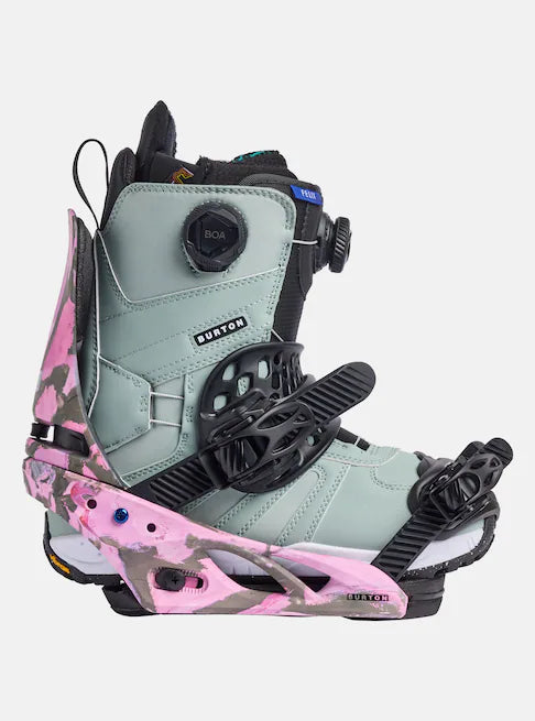 Load image into Gallery viewer, Burton Women&#39;s Lexa X Re:Flex Snowboard Bindings Gray/Pink 22231004022
