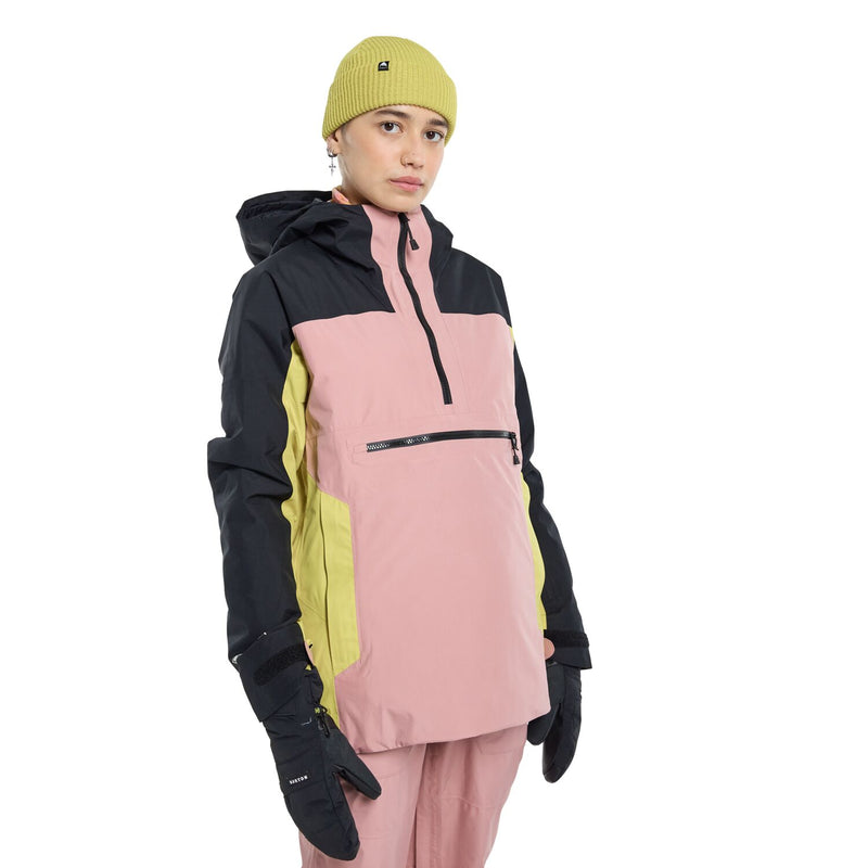 Load image into Gallery viewer, Burton Pillowline Gore-Tex 2L Anorak Jacket True Black/Powder Blush/Sulphur 22738102003
