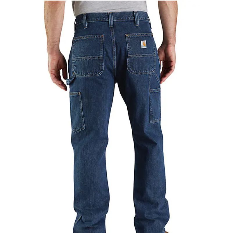 Load image into Gallery viewer, Carhartt Men's Loose Straight Double-Front Denim Dungaree Pants Canal 104944-H45
