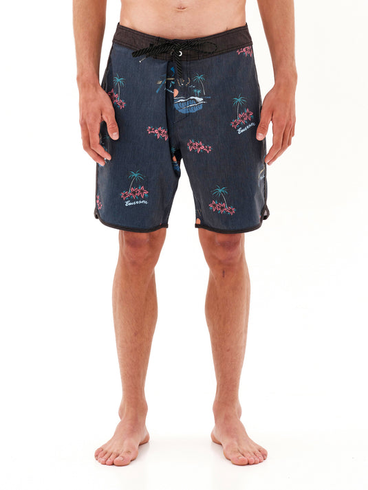 Emerson Men's Tropical Scallop Boardshorts 49 cm Navy Blue 231.EM525.25-Pr360-Navy-Blue