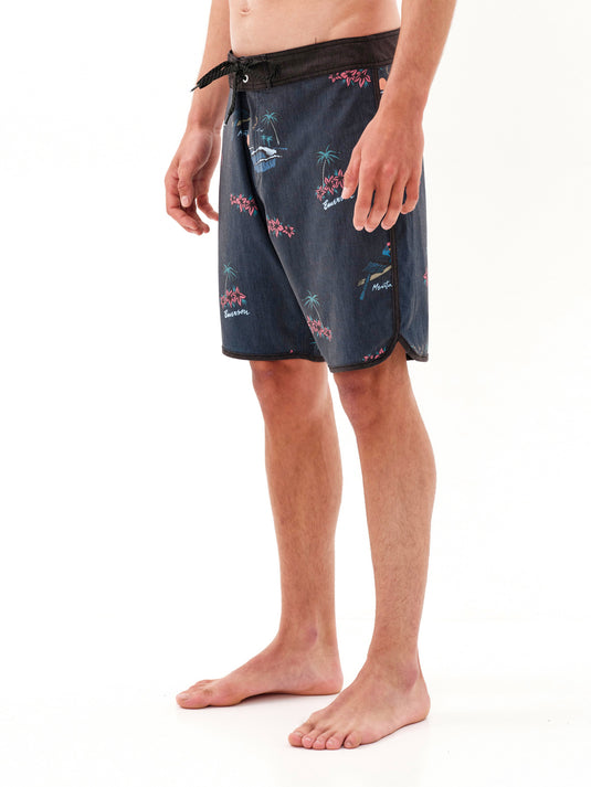 Emerson Men's Tropical Scallop Boardshorts 49 cm Navy Blue 231.EM525.25-Pr360-Navy-Blue