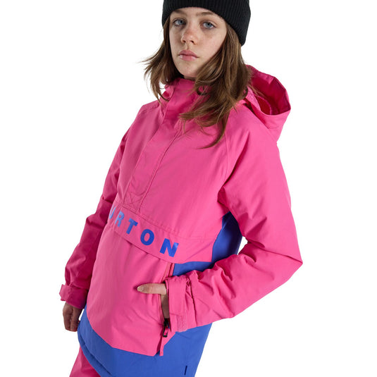 Burton Kids' Frostner 2L Anorak Jacket Fuchsia Fusion / Amparo Blue