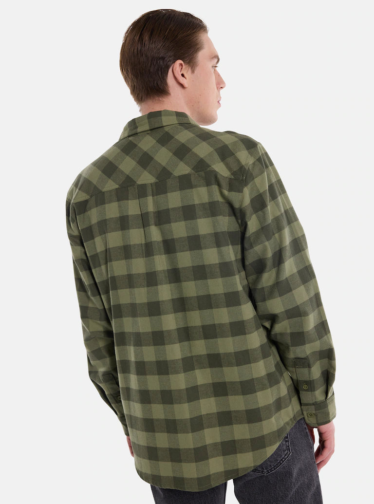 Load image into Gallery viewer, Burton Favorite Flannel Shirt Forest Moss Buffalo Plaid 23402101301
