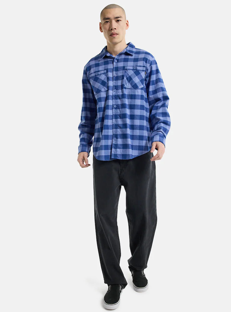 Load image into Gallery viewer, Burton Favorite Flannel Shirt Slate Blue Buffalo Plaid 23402101400
