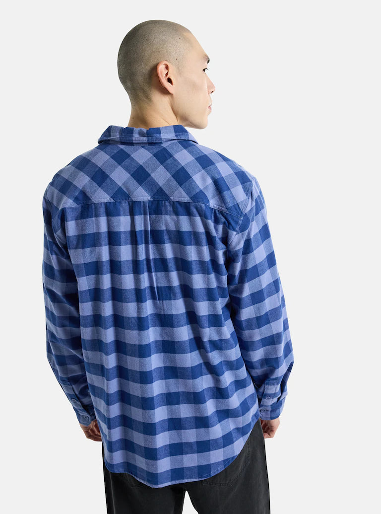 Load image into Gallery viewer, Burton Favorite Flannel Shirt Slate Blue Buffalo Plaid 23402101400
