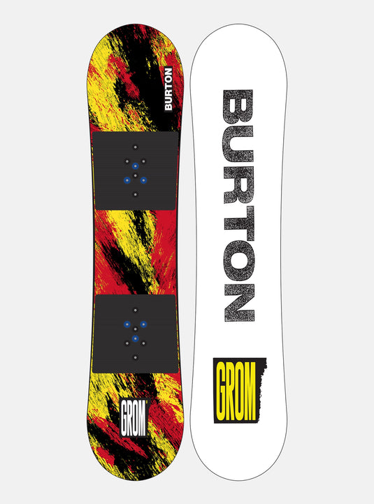 Burton Kids' Grom Flat Top 130 Snowboard Ketchup/Mustard 23599100961130