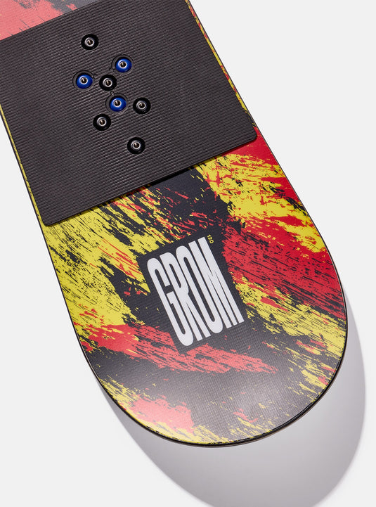 Burton Kids' Grom Flat Top 110 Snowboard Ketchup/Mustard 23599100961110