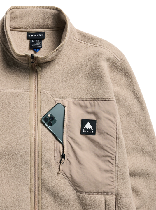 Burton Men's Cinder Full-Zip Fleece Summit Taupe 23837101200