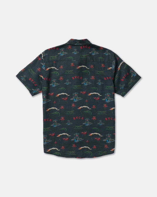 RVCA Men's Reception Short Sleeve Shirt Multi 23A041609-MUL