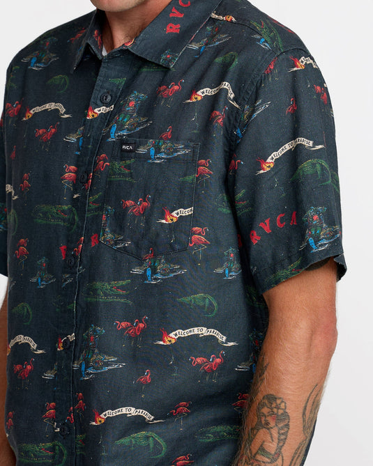 RVCA Men's Reception Short Sleeve Shirt Multi 23A041609-MUL
