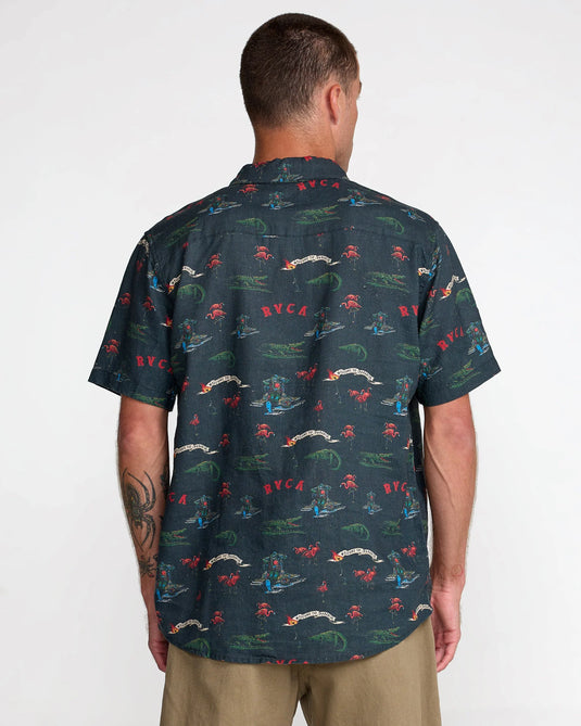RVCA Men's Reception Short Sleeve Shirt Multi 23A041609-MUL