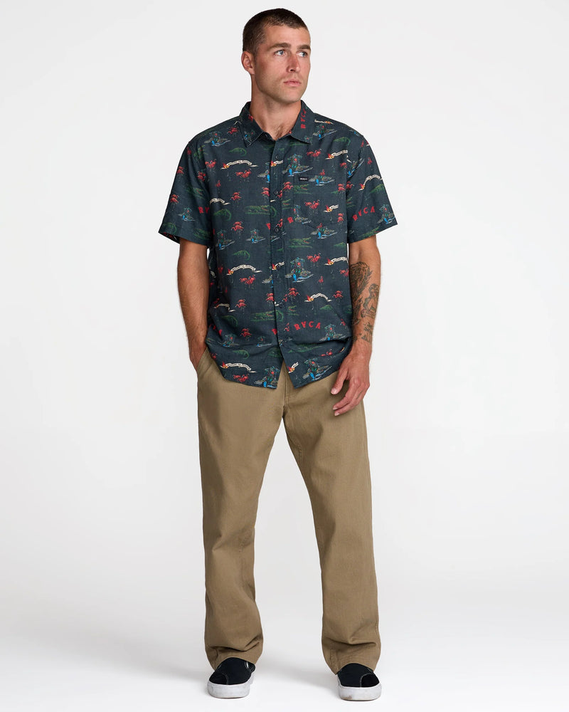 Load image into Gallery viewer, RVCA Men's Reception Short Sleeve Shirt Multi 23A041609-MUL
