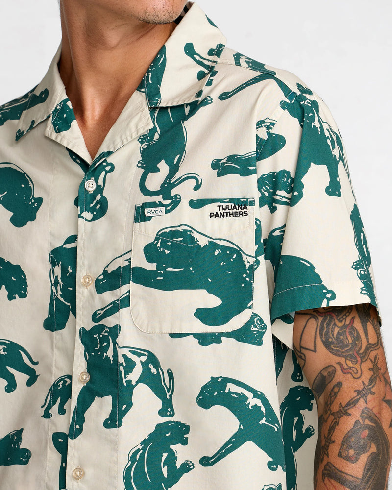 Load image into Gallery viewer, RVCA Men's TJP All Over Short Sleeve Shirt Ceramic 23A041611-CER
