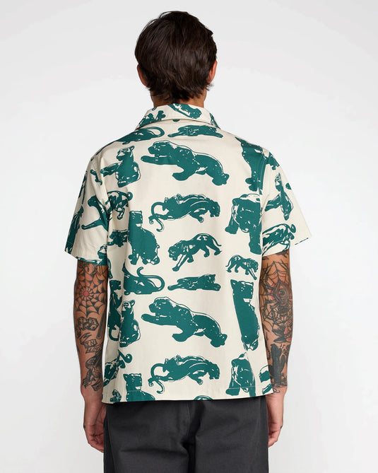 RVCA Men's TJP All Over Short Sleeve Shirt Ceramic 23A041611-CER