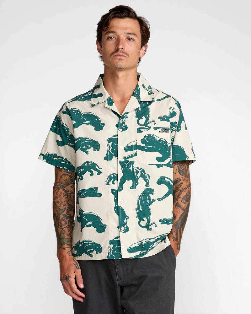 Load image into Gallery viewer, RVCA Men's TJP All Over Short Sleeve Shirt Ceramic 23A041611-CER
